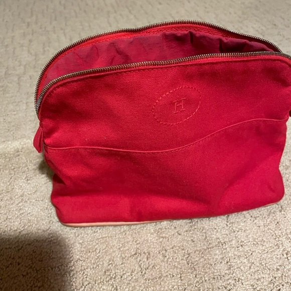 Hermes Bolide Red Canvas bag VGUC--AS IS - Picture 1 of 14